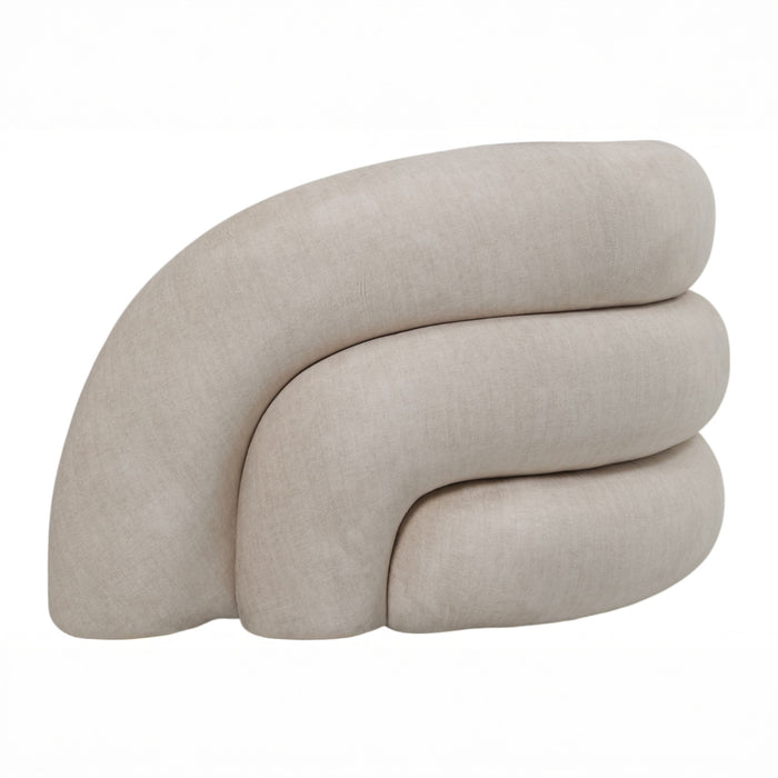 Casa Upholstered Curved Two Seater Sofa Cream