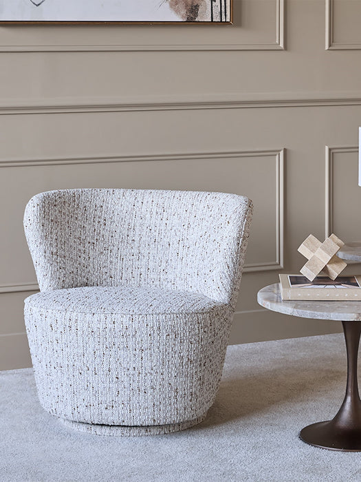 Roehampton Textured Slub Swivel Chair Natural