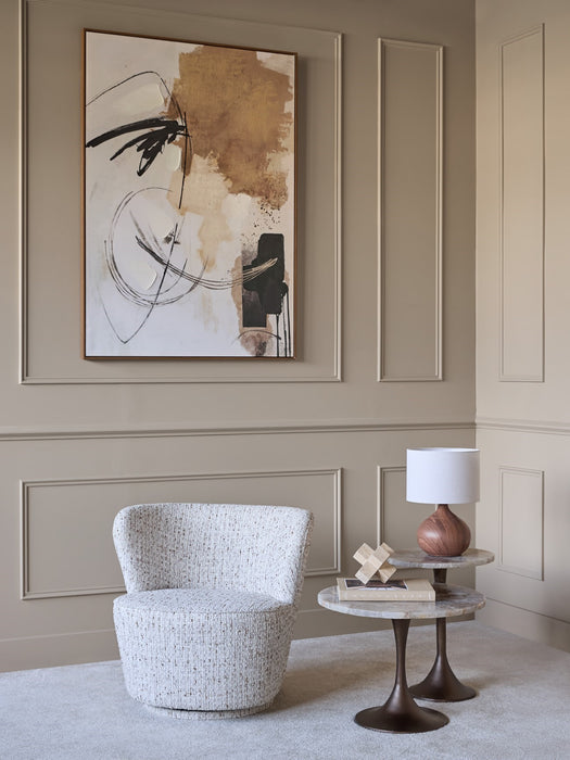 Roehampton Textured Slub Swivel Chair Natural