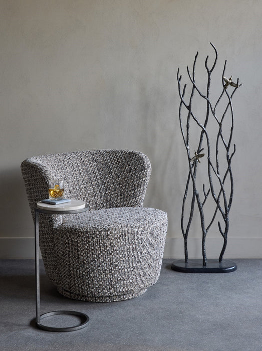 Roehampton Textured Slub Swivel Chair Mocha