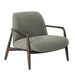 Egerton Occasional Chair With Wooden Arms Green Fabric - Modern Home Interiors