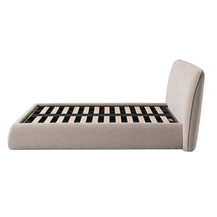 Darley Upholstered 5′ King Sized bed frame in Soft Beige