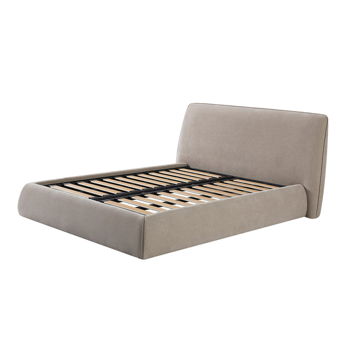 Darley Upholstered 5′ King Sized bed frame in Soft Beige