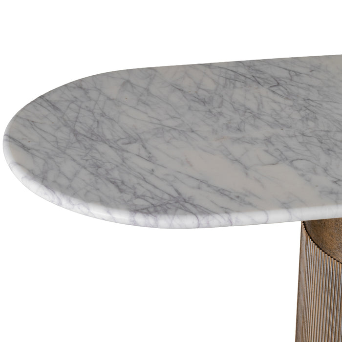 Belvedere Aged Gold Column Console Table