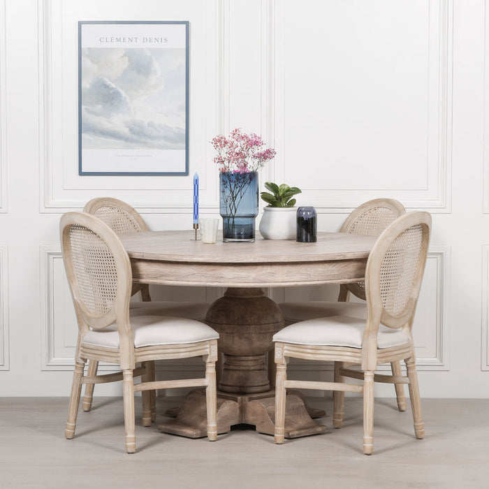 Rustic Acacia Round Ball 139cm Dining Table