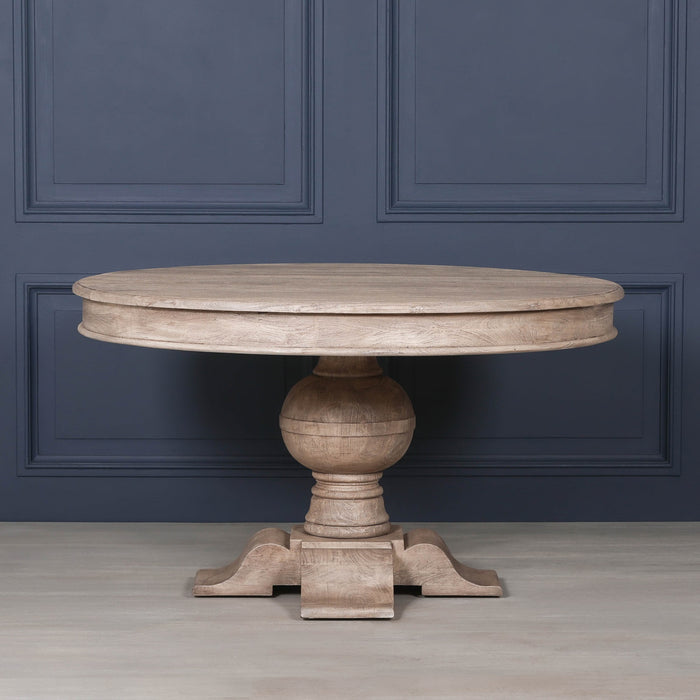 Rustic Acacia Round Ball 139cm Dining Table