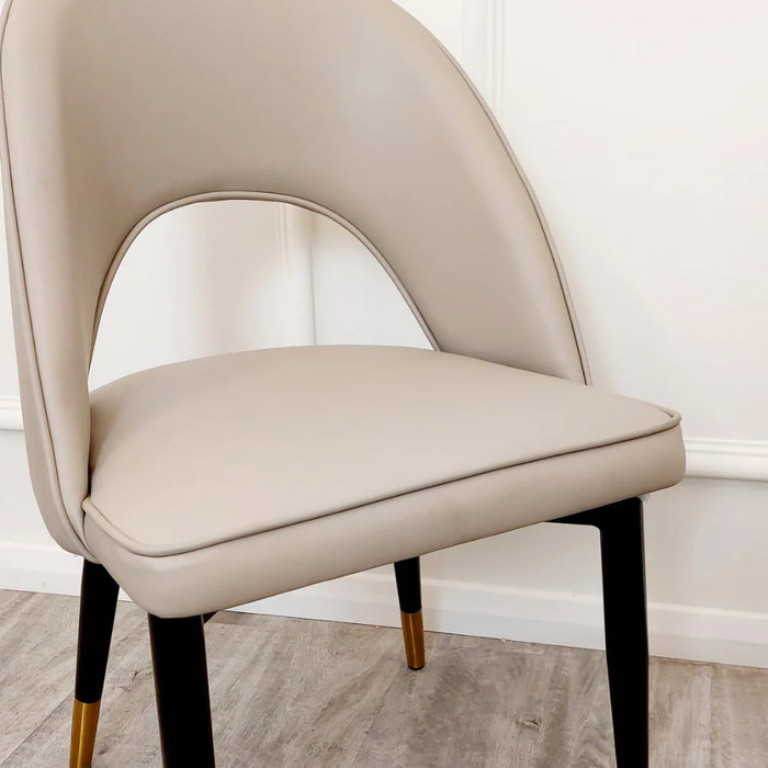 Astra Dining Chair - Beige Leather