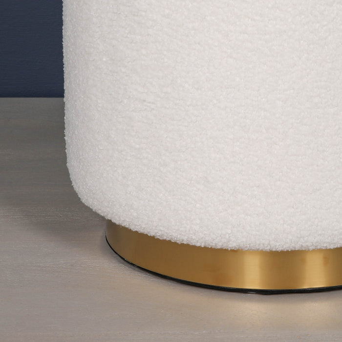 Boucle Round Stool with Gold Base