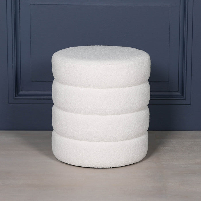 Boucle Beehive Round Stool