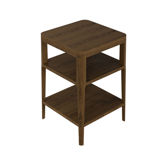 Abberley End Table | Brown with 2 Shelves