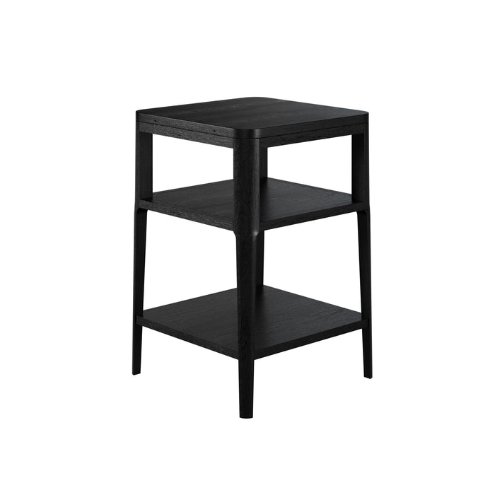 Abberley End Table | Black with 2 Shelves