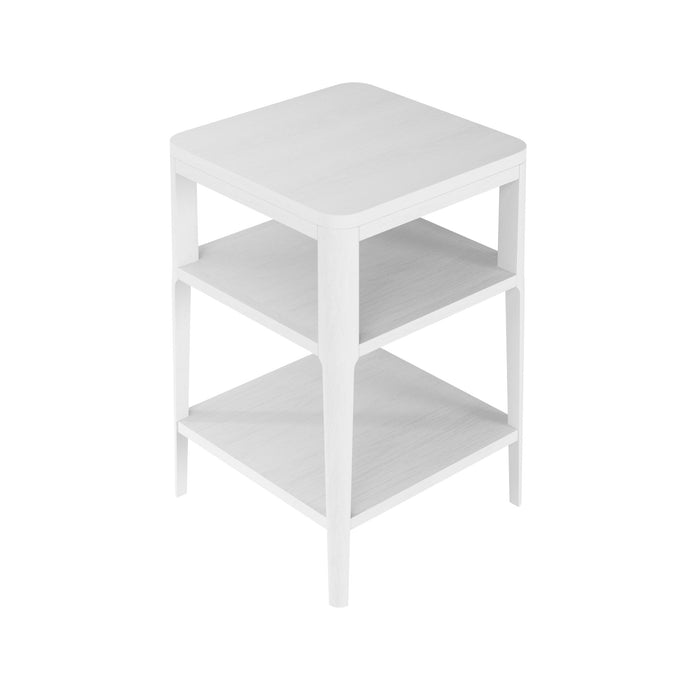 Abberley End Table | White with 2 Shelves