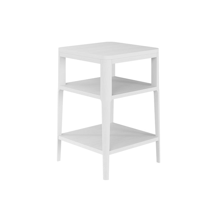 Abberley End Table | White with 2 Shelves