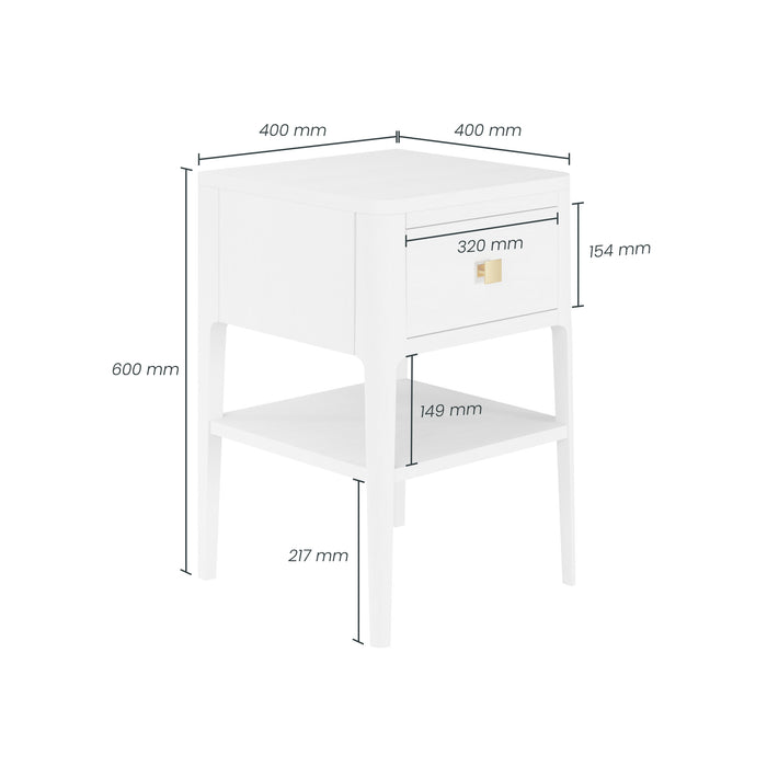 Abberley Bedside | White 1 Drawer