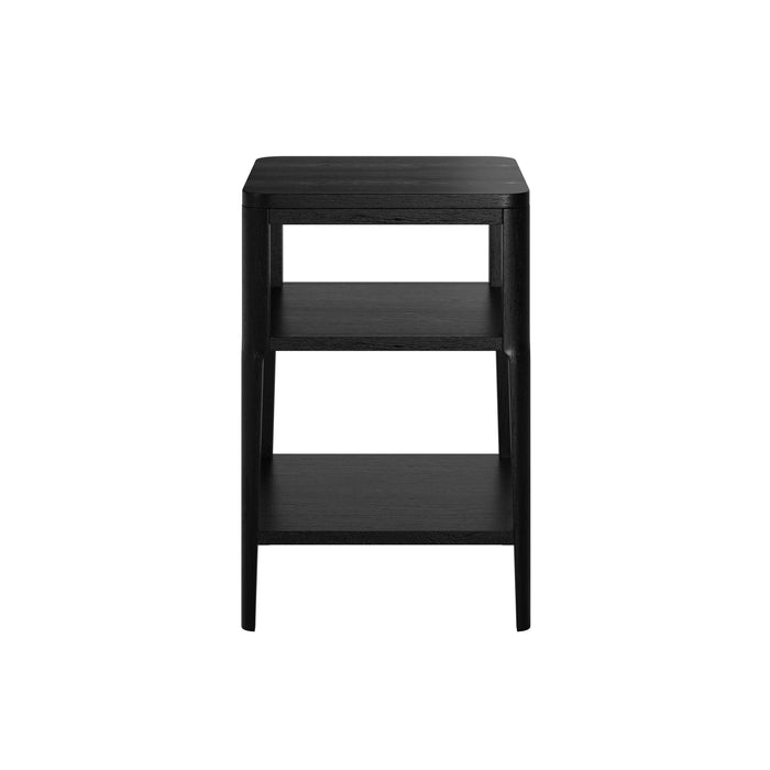 Abberley End Table | Black with 2 Shelves