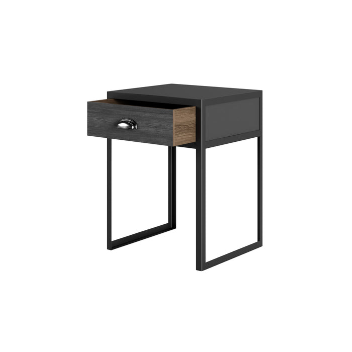 Grafton Bedside Table | Black 1 Drawer