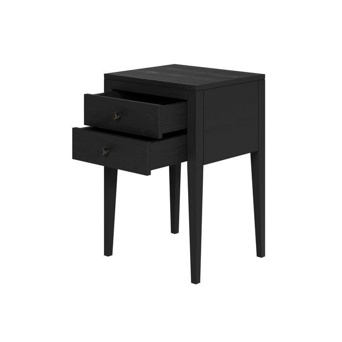 Radford Bedside | Black 2 Drawer