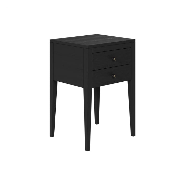 Radford Bedside | Black 2 Drawer