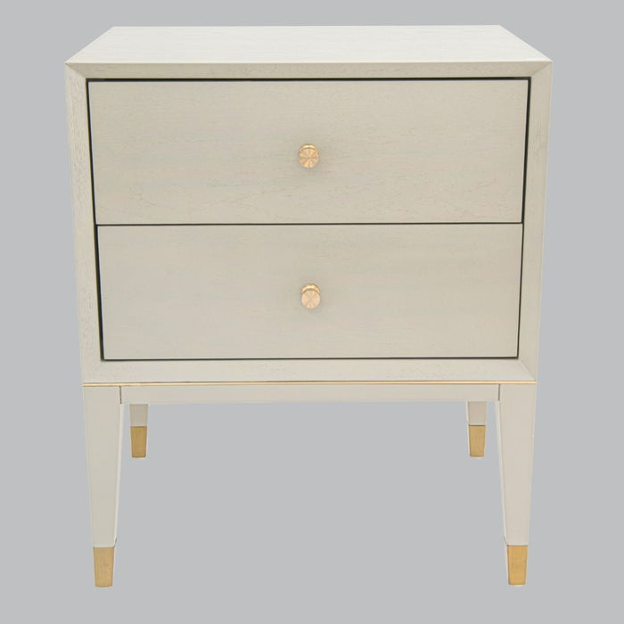 Bex Ceramic Grey and Brass Side Table