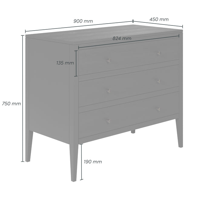 Radford Chest of Drawers | Black 3 Drawers