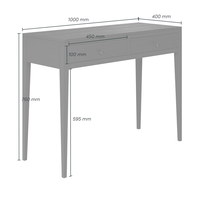 Radford Console Table | Black 2 Drawers