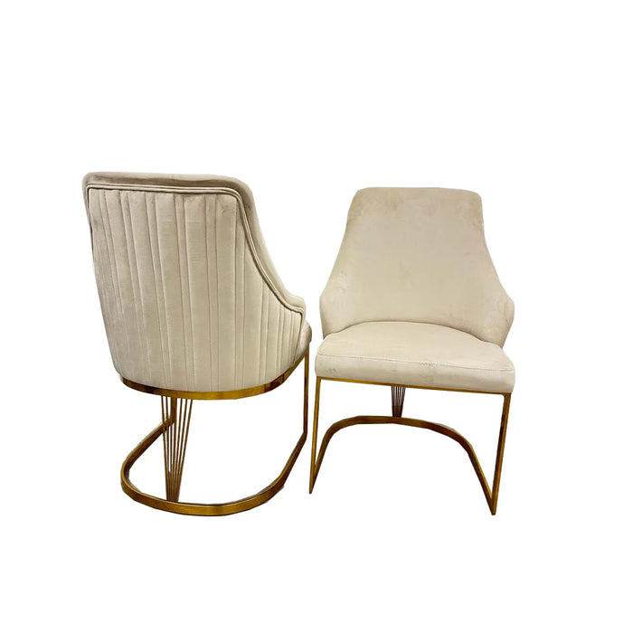 Chelmsford Velvet Dining Chair - Gold Frame - Modern Home Interiors