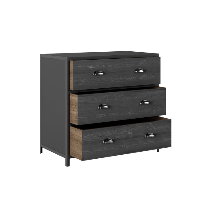 Grafton Chest of Drawers | Black 3 Drawer