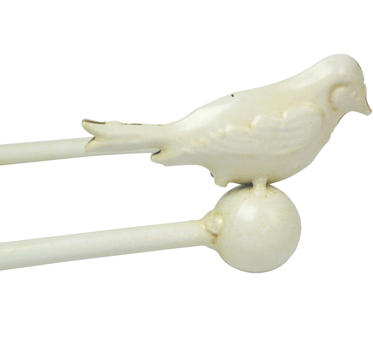 Cream Decorative Bird Curtain Holder Set