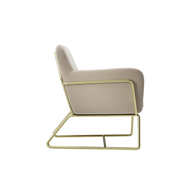 Charles Beige Velvet Armchair