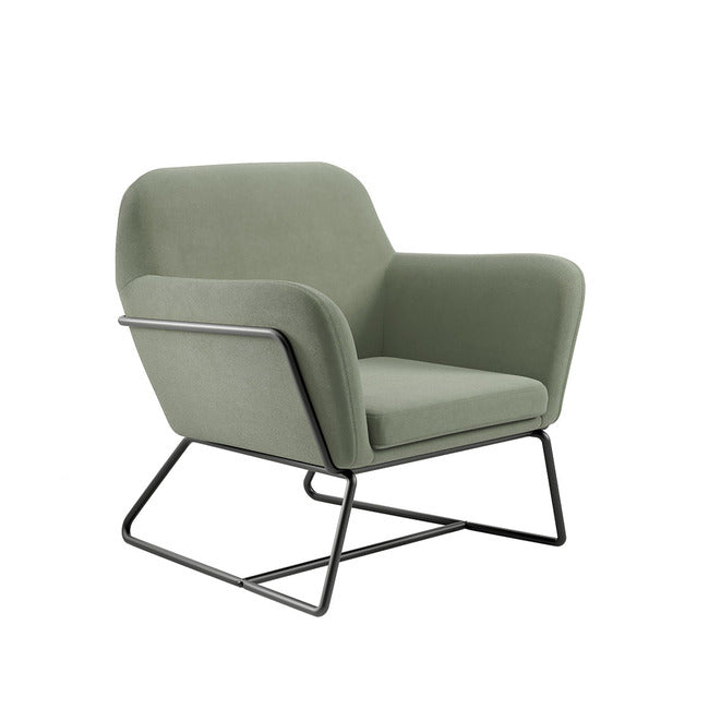 Charles Sage Green Velvet Armchair