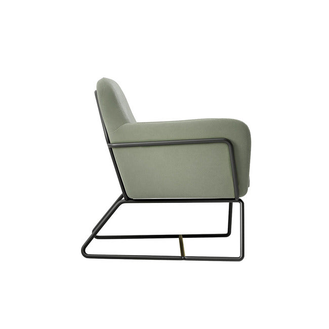 Charles Sage Green Velvet Armchair