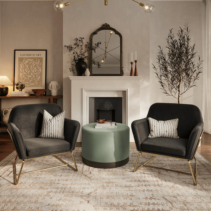 Charles Black Velvet Armchair