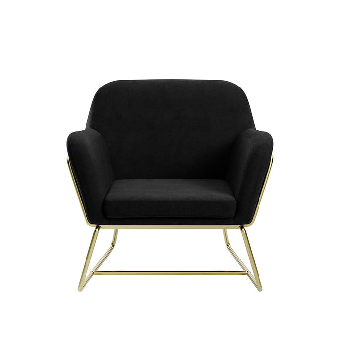 Charles Black Velvet Armchair