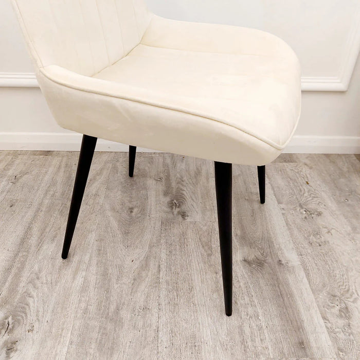 Dido Velvet Dining Chair - Cream