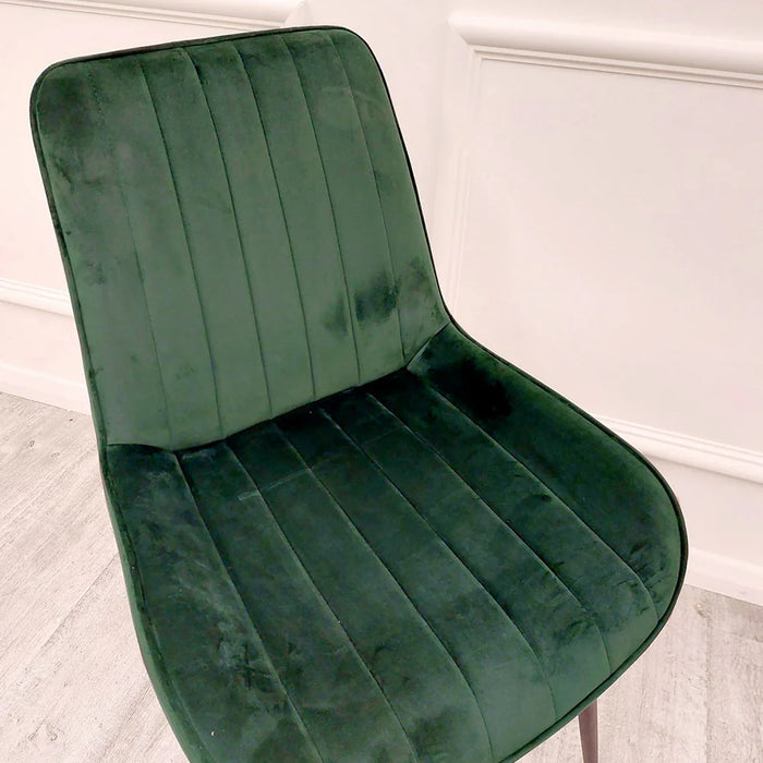 Dido Velvet Dining Chair - Emerald Green