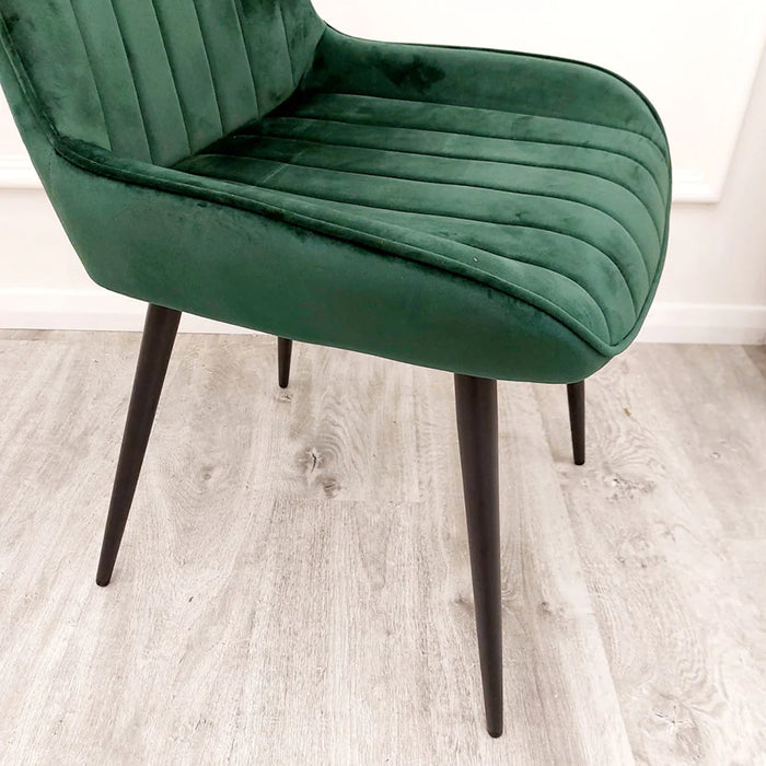 Dido Velvet Dining Chair - Emerald Green