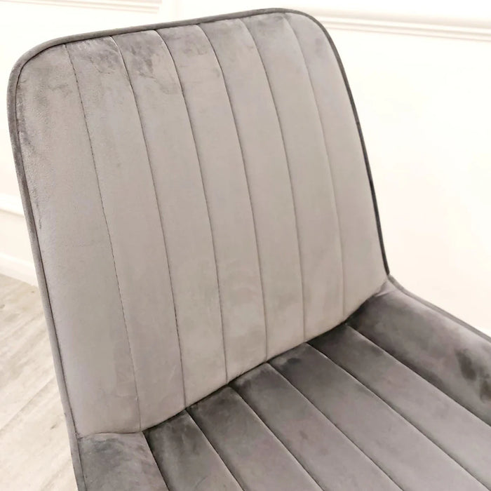 Dido Velvet Dining Chair - Iron Grey