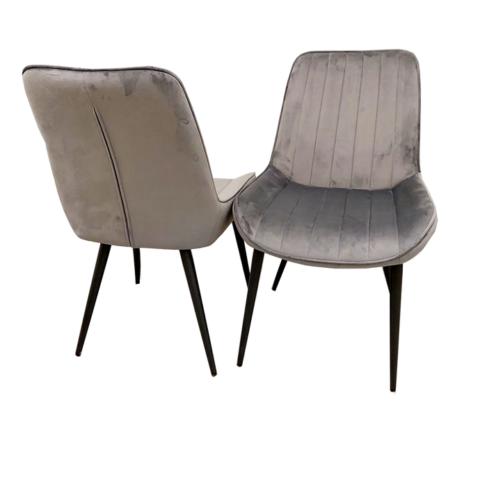 Dido Velvet Dining Chair - Iron Grey