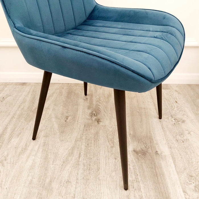 Dido Velvet Dining Chair - Navy Blue
