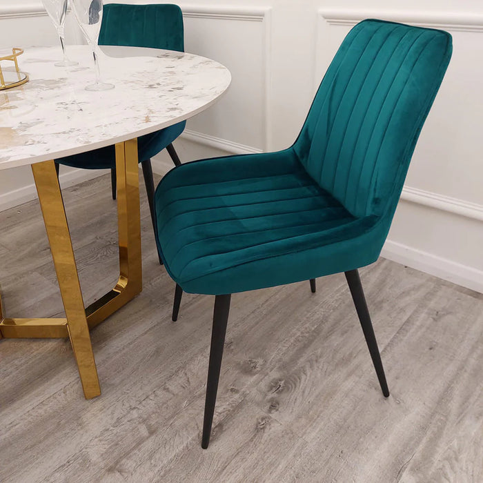 Dido Velvet Dining Chair - Teal