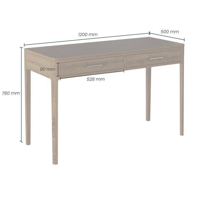 Abberley Desk | Brown 2 Drawer