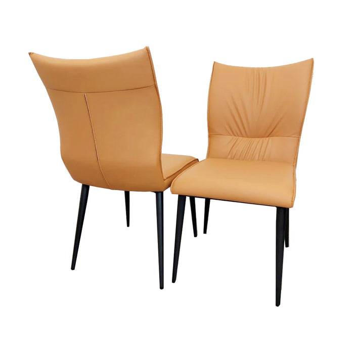 Flora Leather Dining Chair - Tan