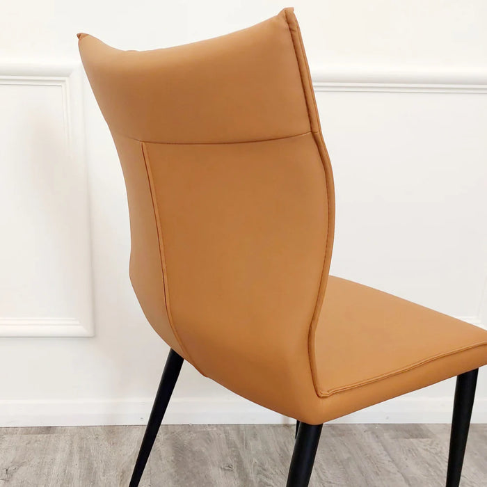 Flora Leather Dining Chair - Tan