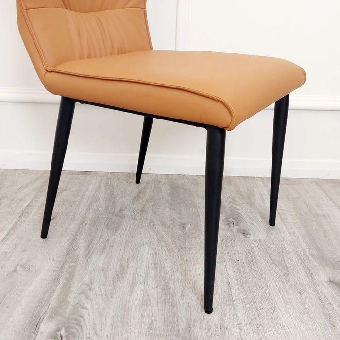 Flora Leather Dining Chair - Tan