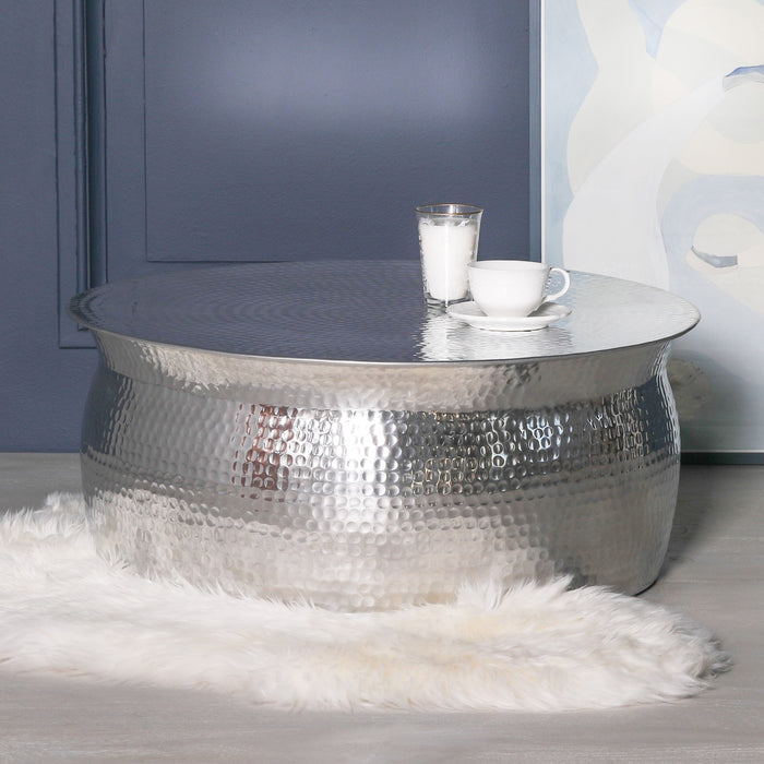 Aluminium Silver Round Coffee Table