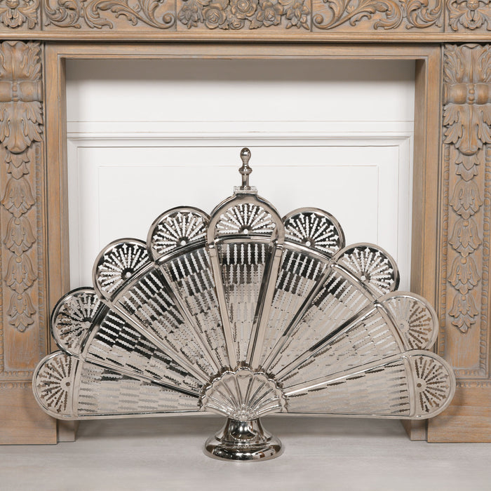 Chrome Folding Fireplace Screen