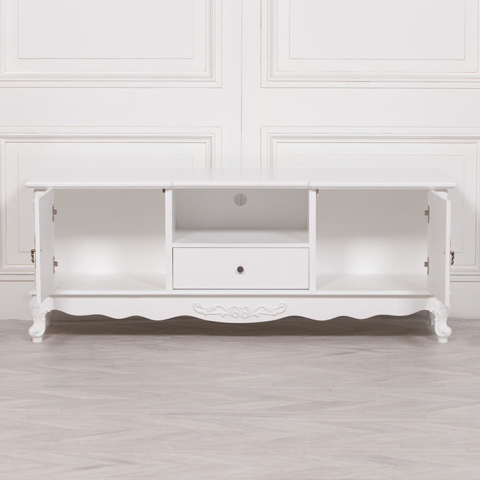 French White Large Cabinet TV Unit 157cm - Modern Home Interiors