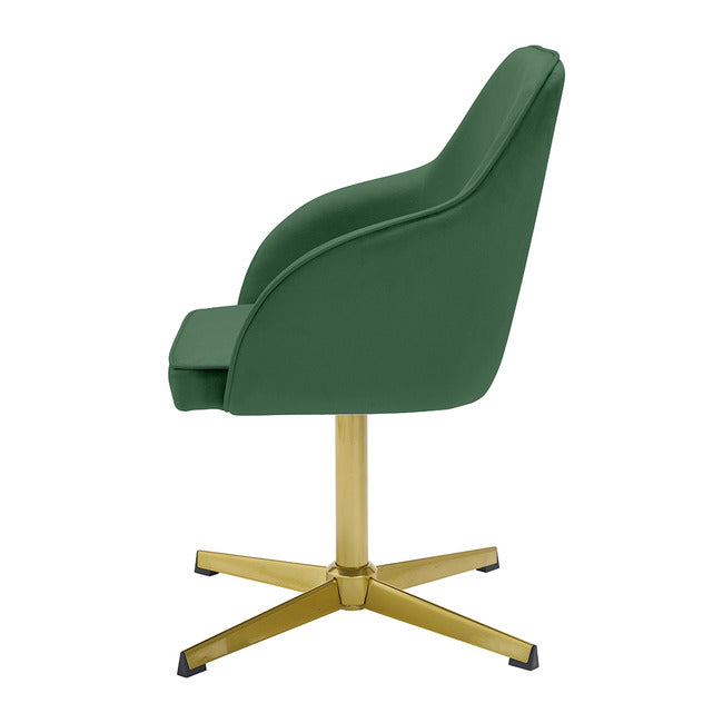 Felix Green Velvet Office Chair with Gold Legs