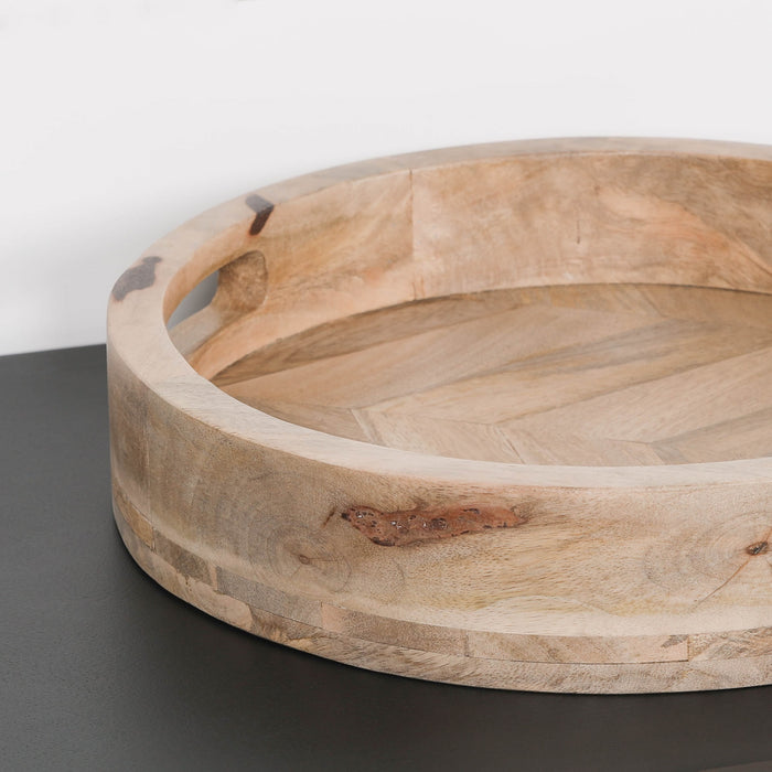 Round 30cm Wooden Tray - Modern Home Interiors