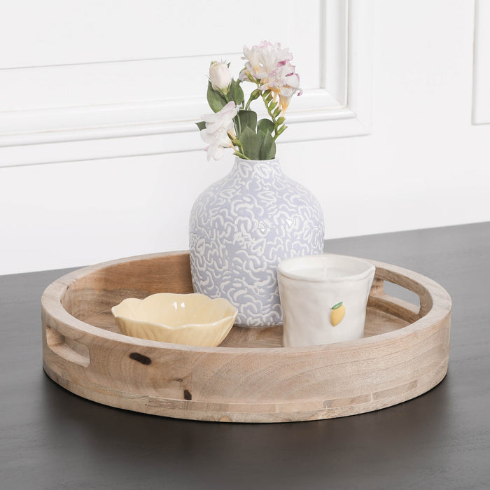 Round 40cm Wooden Tray